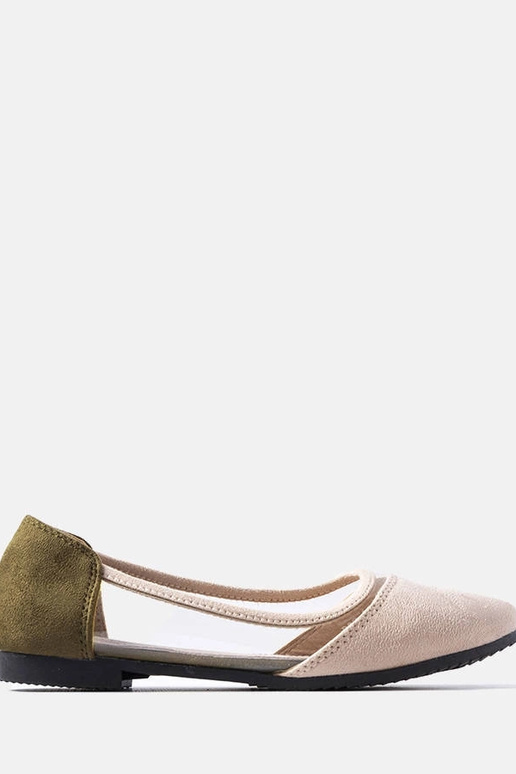 Kortes rozā un zaļas zamšādas baleta...