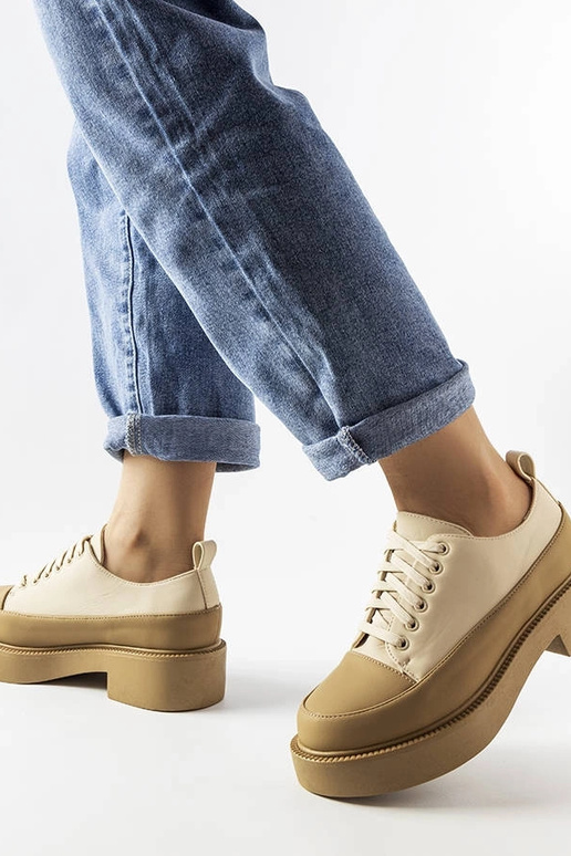 Tumši bēšas plakanas kurpes Merico