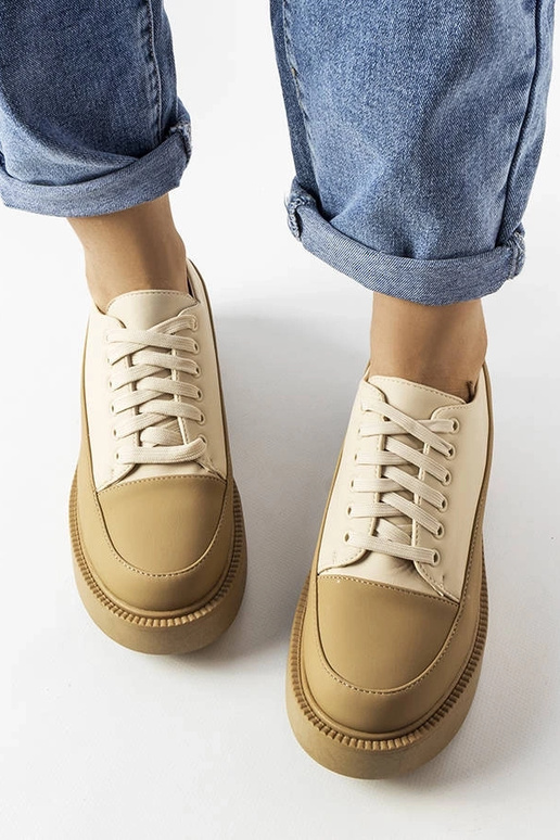 Tumši bēšas plakanas kurpes Merico