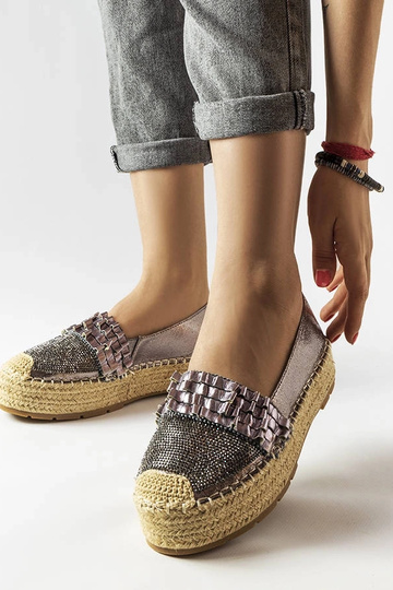Lauro sudraba cirkona espadrilas - pīta zole
