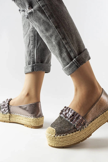 Lauro sudraba cirkona espadrilas - pīta zole 2