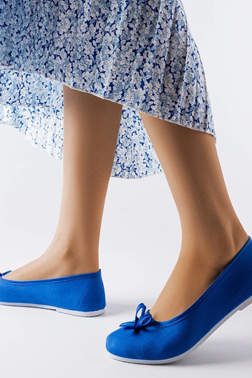 Gendron Blue Fabric Ballet Flats