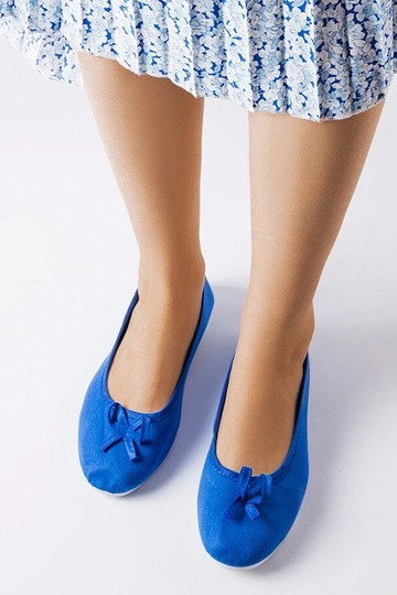 Gendron Blue Fabric Ballet Flats 2