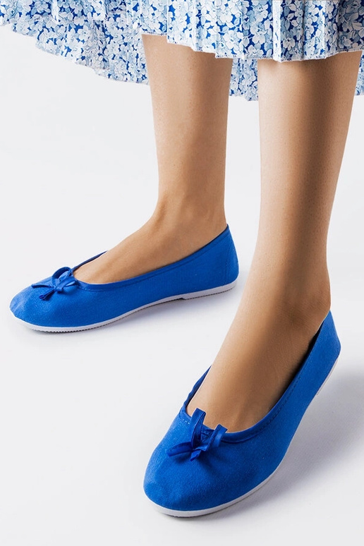 Gendron Blue Fabric Ballet Flats Gendron Blue Fabric Ballet Flats