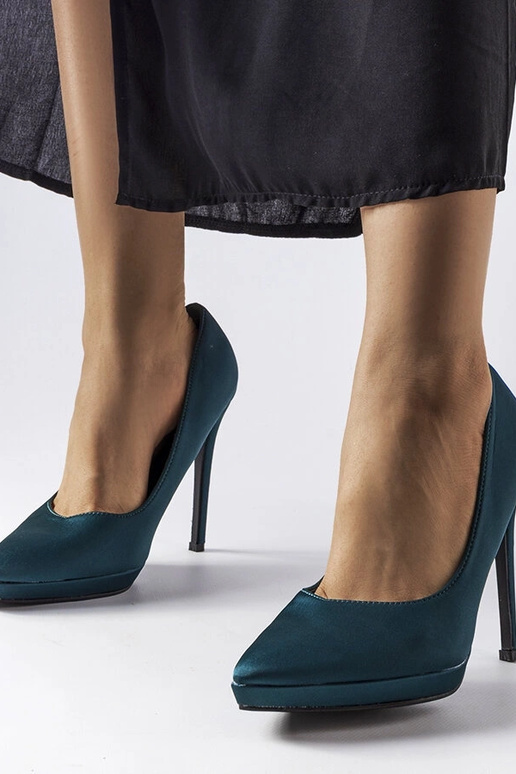 Silje tumši zaļi satīna papēži