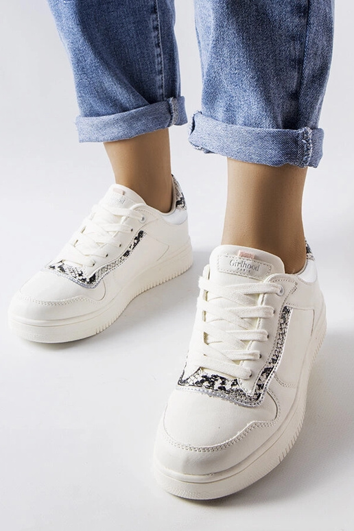 Baltas eko-ādas kedas Nelma