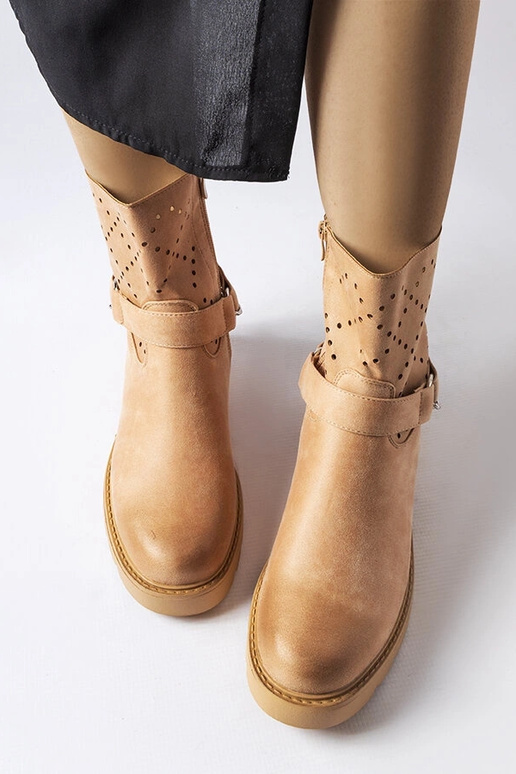 Bēši ažūra puszābaki ar ķēdīti Procopio