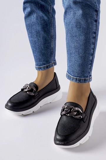 Melnas mokasīns ar ķēdi,... 2