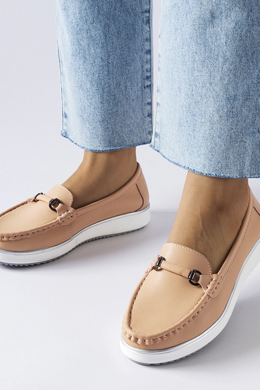 Vinceza Rozā ādas zolītes mokasīni