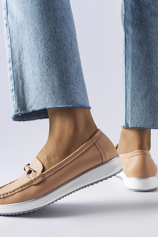 Vinceza Rozā ādas zolītes mokasīni