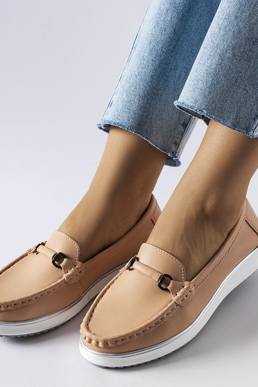 Vinceza Rozā ādas zolītes mokasīni