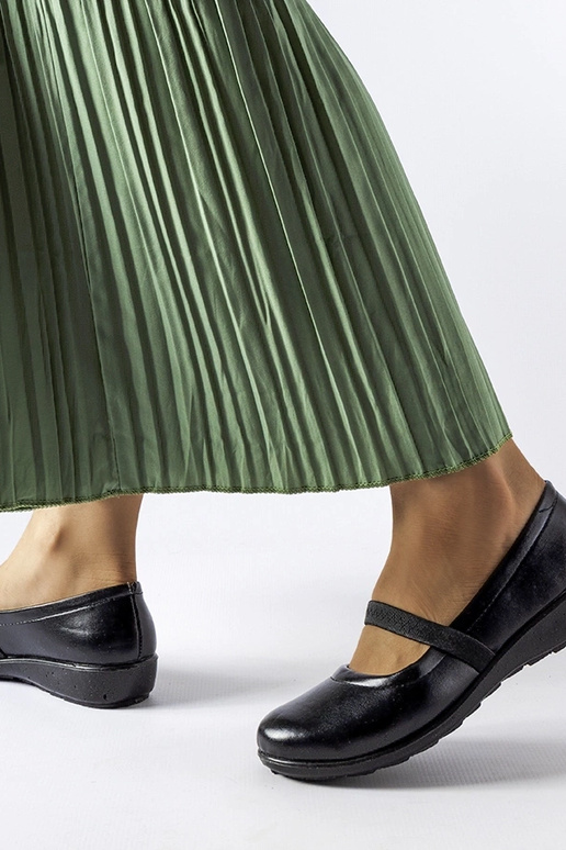 Oakland melnas elastīgas baleta plakanas