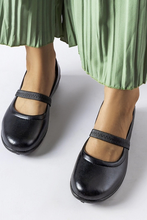 Oakland melnas elastīgas baleta plakanas