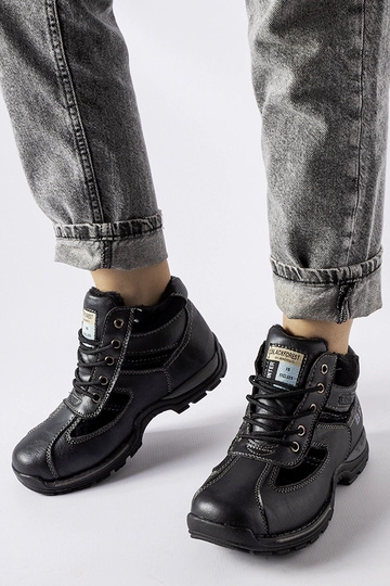 Melnas ziemas darba zābaki,...