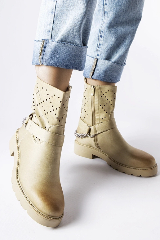 Zaļi ažūra puszābaki ar ķēdīti Procopio