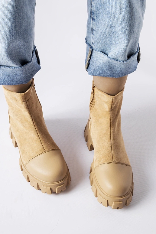 Smilšu krāsas mākslīgā zamša darba...