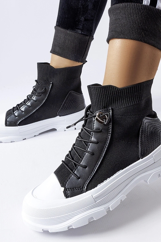 Fredo augstas zeķes melnas kedas