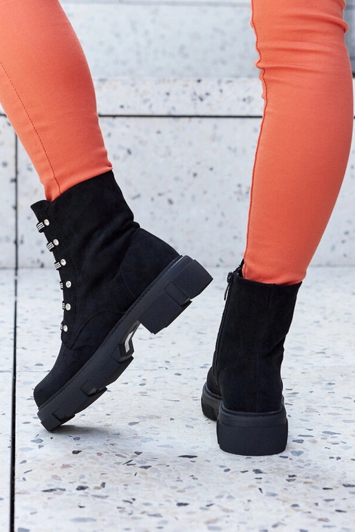 Melni potītes zābaki ar cirkonijiem,...