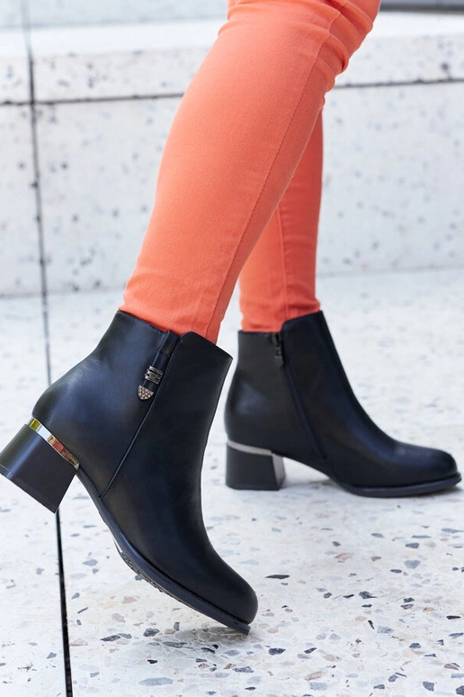 Melni eko ādas puszābaki ar papēdi,...