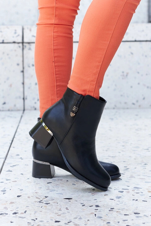 Melni eko ādas puszābaki ar papēdi,...