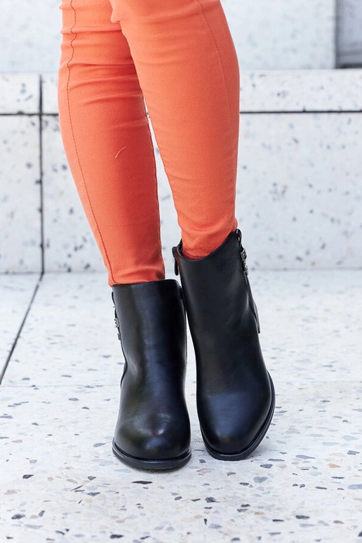 Melni eko ādas puszābaki ar papēdi,...