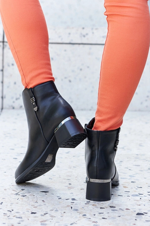 Melni eko ādas puszābaki ar papēdi,...