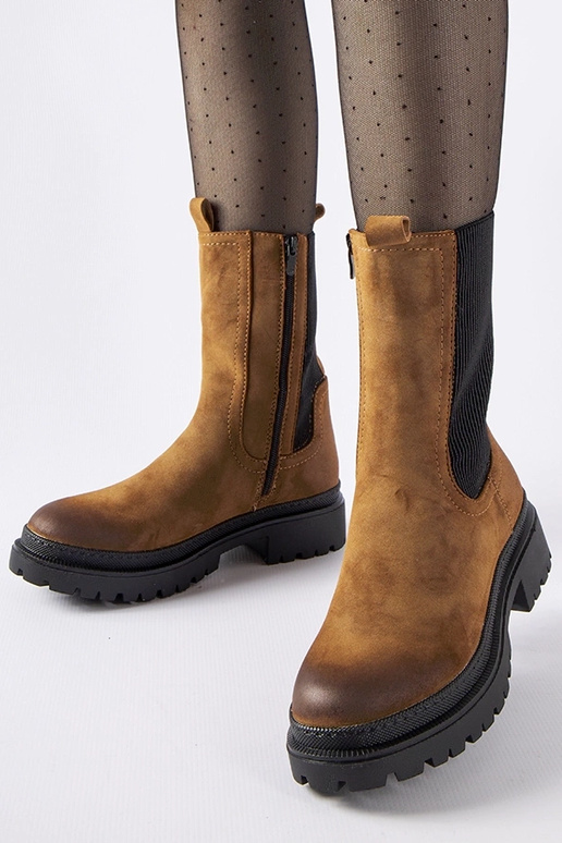 Brūni siltināti augstie zābaki Bernardo