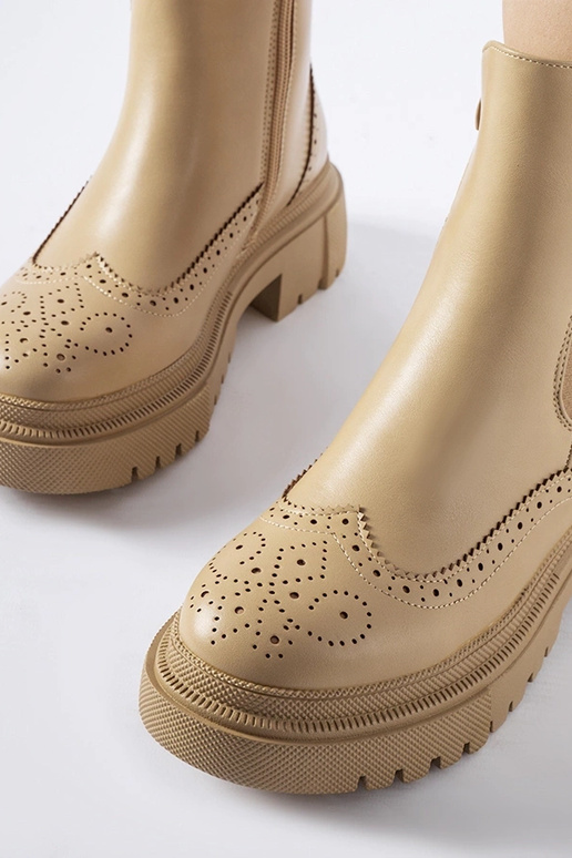 Tumši bēši puszābaki ar Castella šuvēm