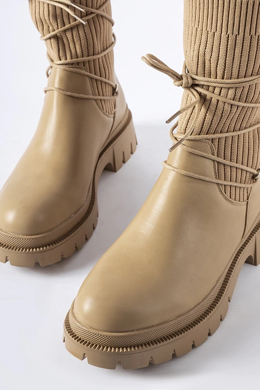 Bēši zeķu zābaki ar saitēm Eliot