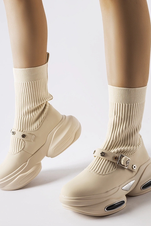Ivana krēmkrāsas puszābaki ar zeķu virsu