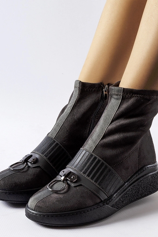 Pelēki zābaki-zeķes uz platformas,...