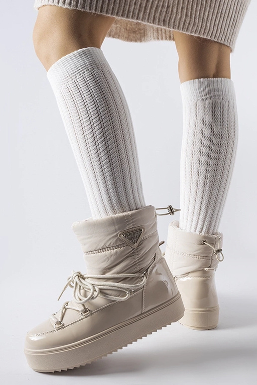 Bēši siltināti sniega zābaki ar...