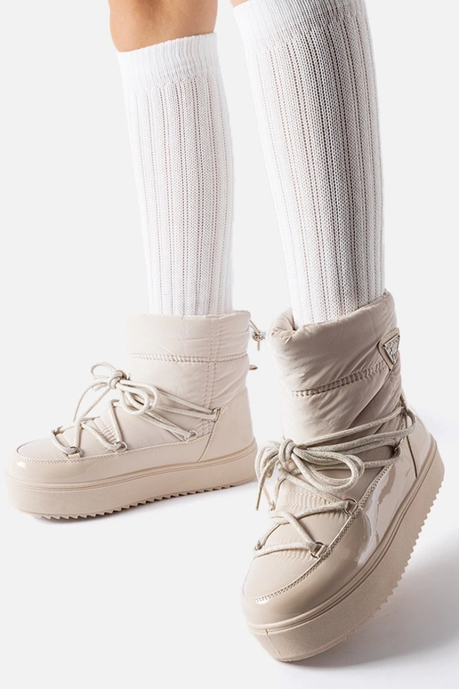 Bēši siltināti sniega zābaki ar...