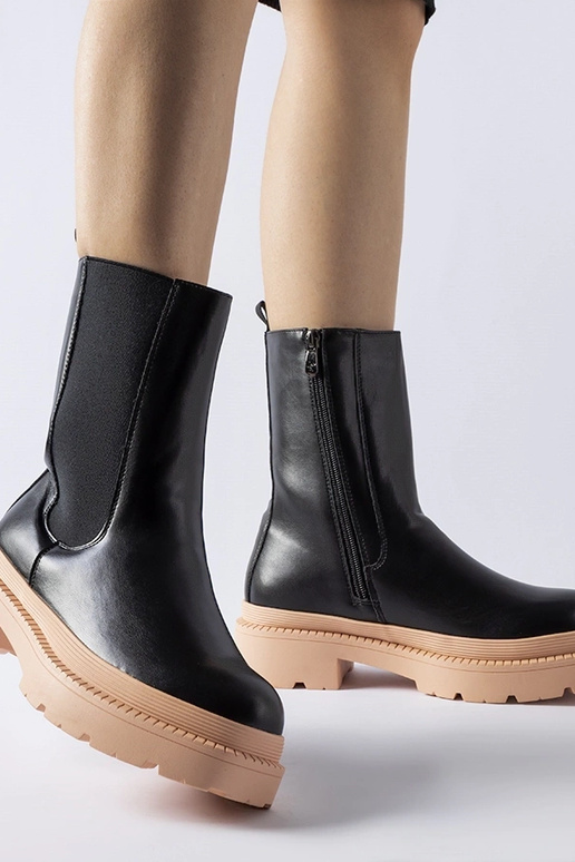 Melni puszābaki ar gaiši rozā zoli...