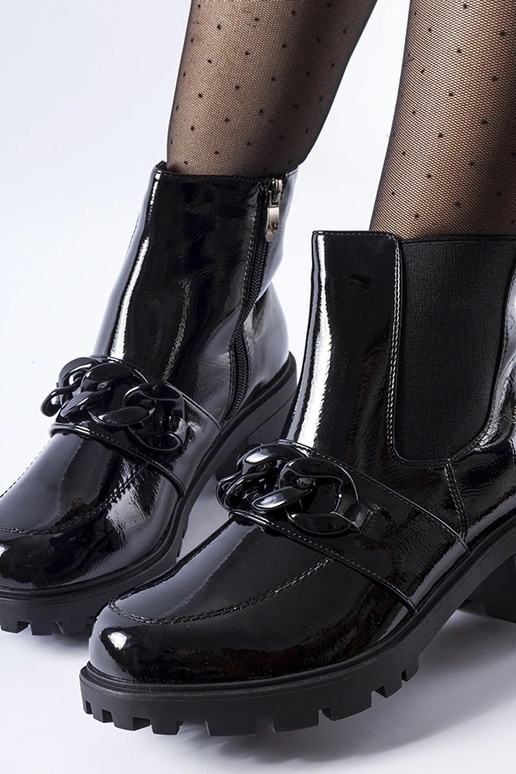 Melni lakādas izolēti zābaki ar...