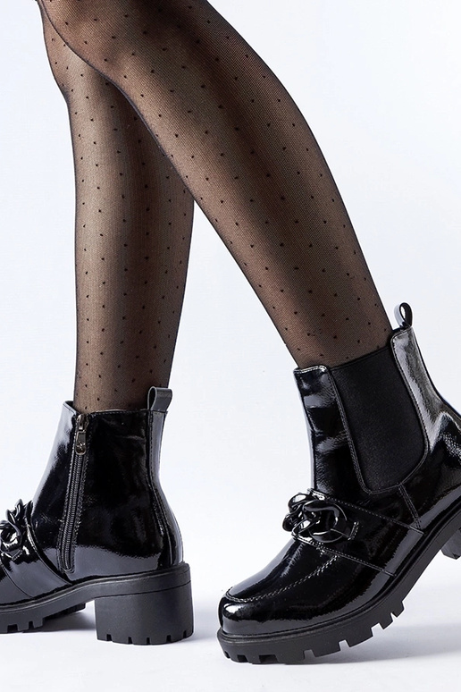 Melni lakādas izolēti zābaki ar...