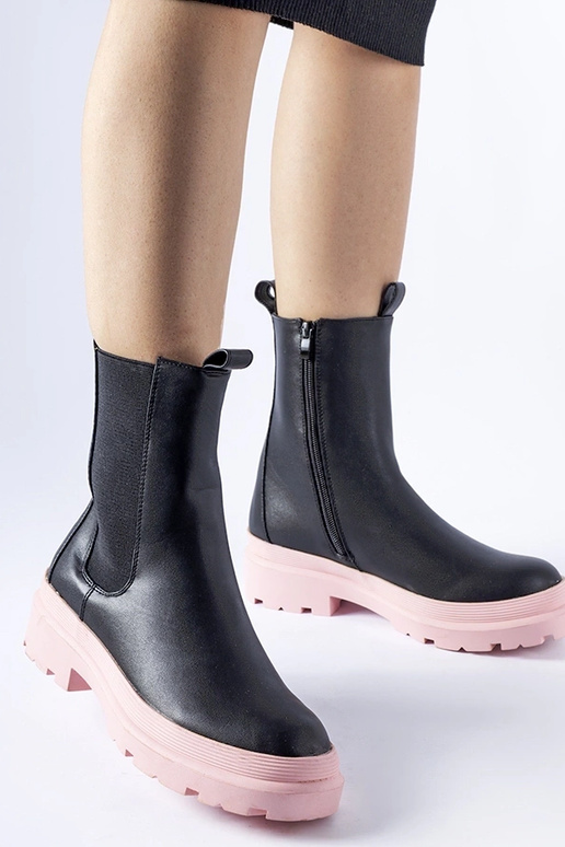 Melni puszābaki ar rozā zoli Georgette