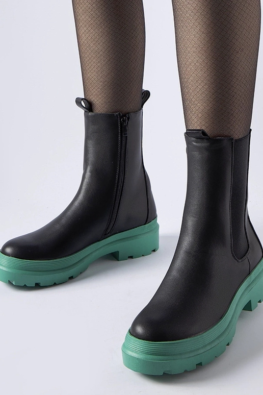 Melni puszābaki ar zaļām zolēm Georgette