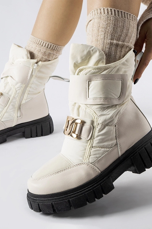 Bēši sniega zābaki ar dekoratīvu...