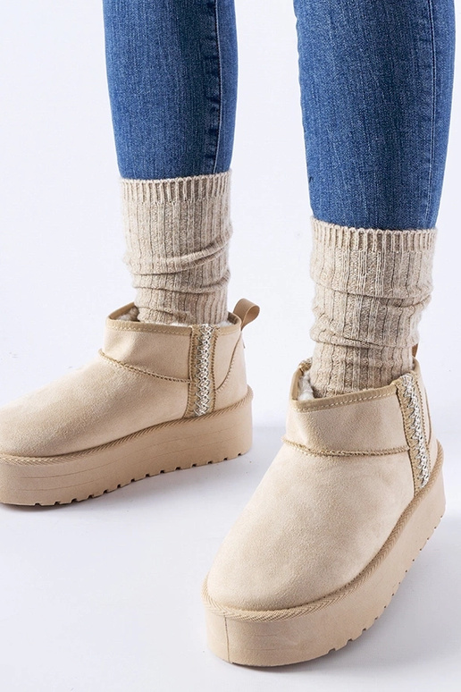 Bēši Dennison platformas sniega zābaki