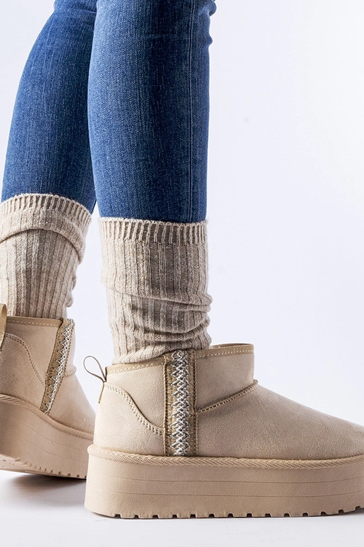 Bēši Dennison platformas sniega zābaki