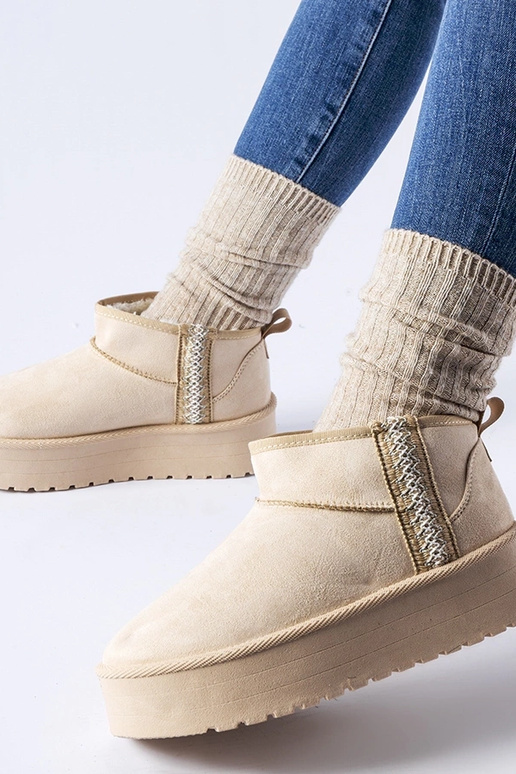 Bēši Dennison platformas sniega zābaki