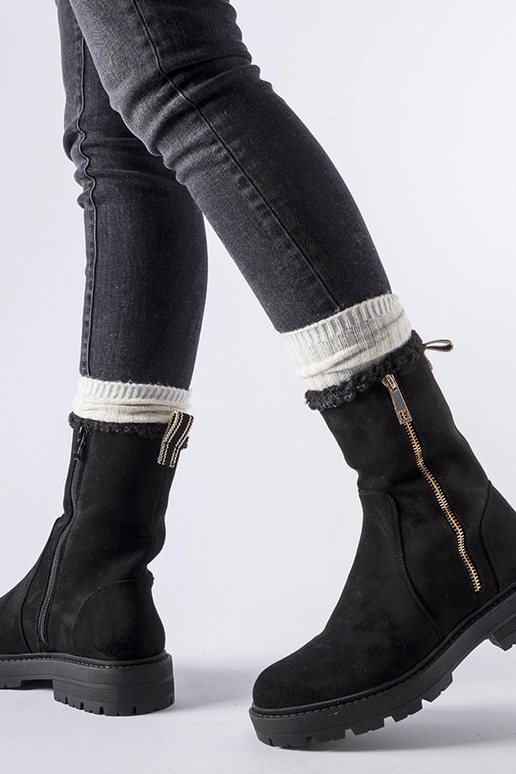 Melni siltināti zābaki ar...