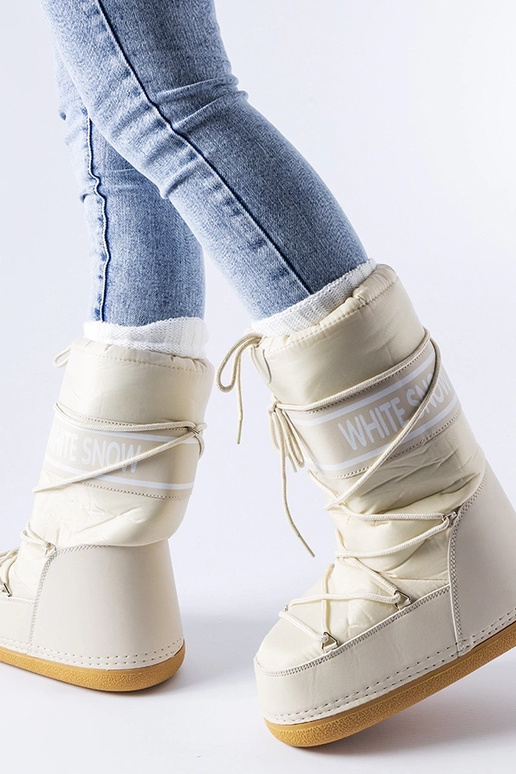 Bēši viegli izolēti sniega zābaki...