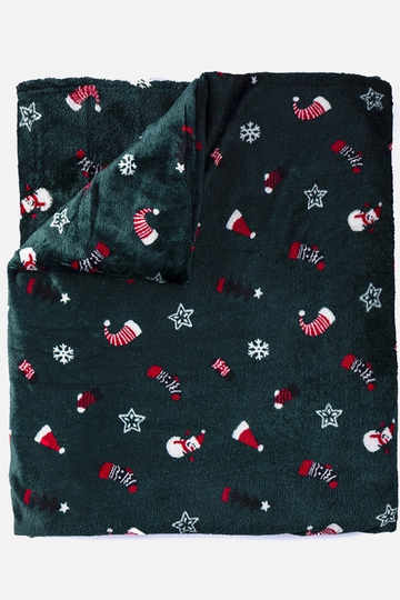 Zaļš svētku rakstu pleds...