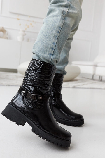 Melnas lakotas kurpes ar...