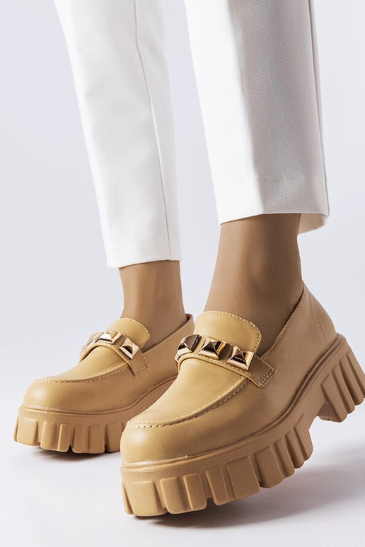 Frisco smilškrāsas platformas loafers Frisco smilškrāsas platformas loafers