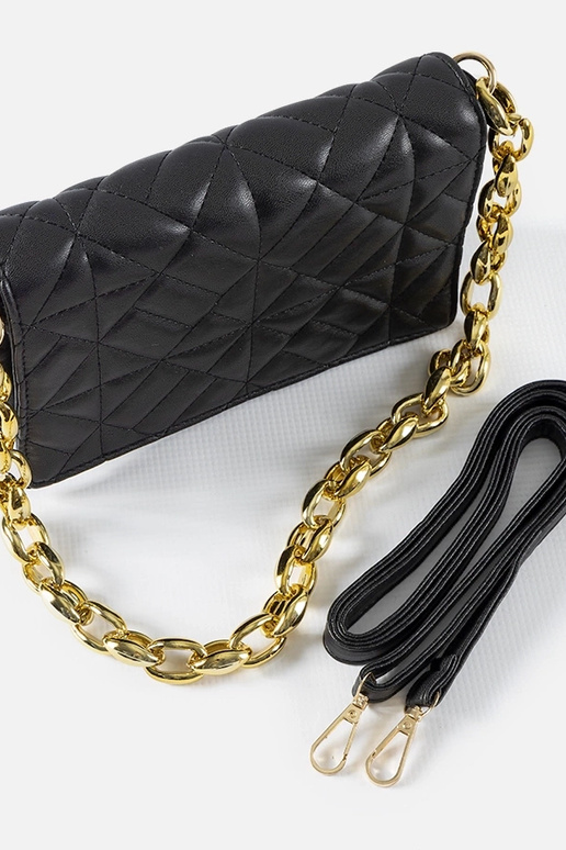 Melna stepēta Bergama plecu soma