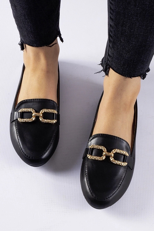 Melni mokasīni ar sprādzi Sovera