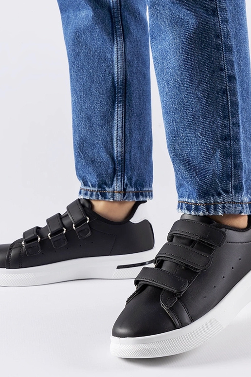 Melnas Velcro kedas Paré - balta zole